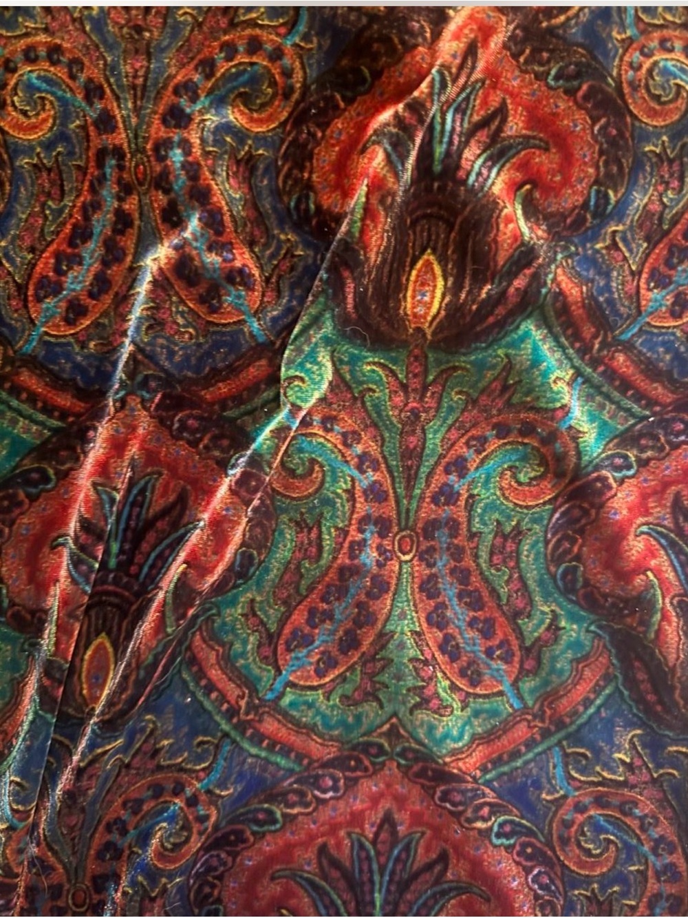 Vintage Chicos Crushed Velvet Paisley Maxi Skirt -M/L - Picture 5 of 5